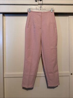 Zara Blush Pink Straight-Leg Tailored Pants